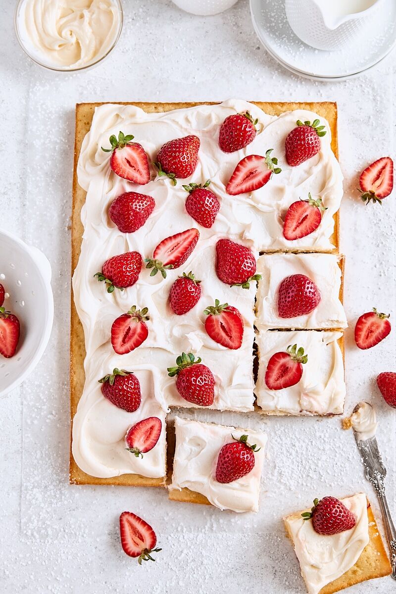 Strawberry Vanilla Sheet Cake
