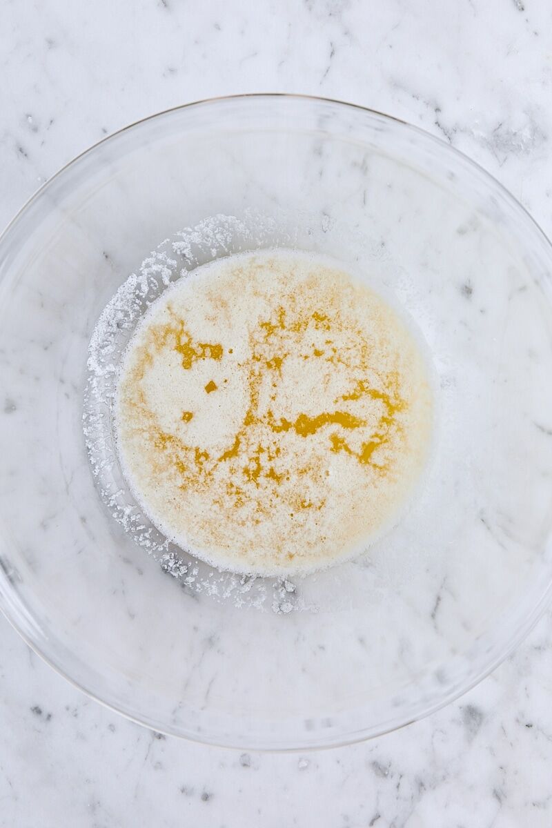 Melted butter in glass bowl