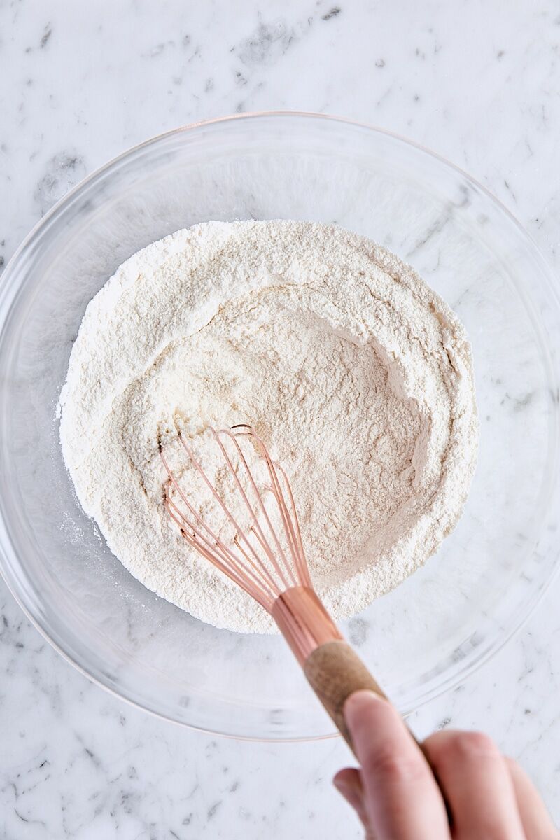 Dry ingredients whisked together in a large bowl