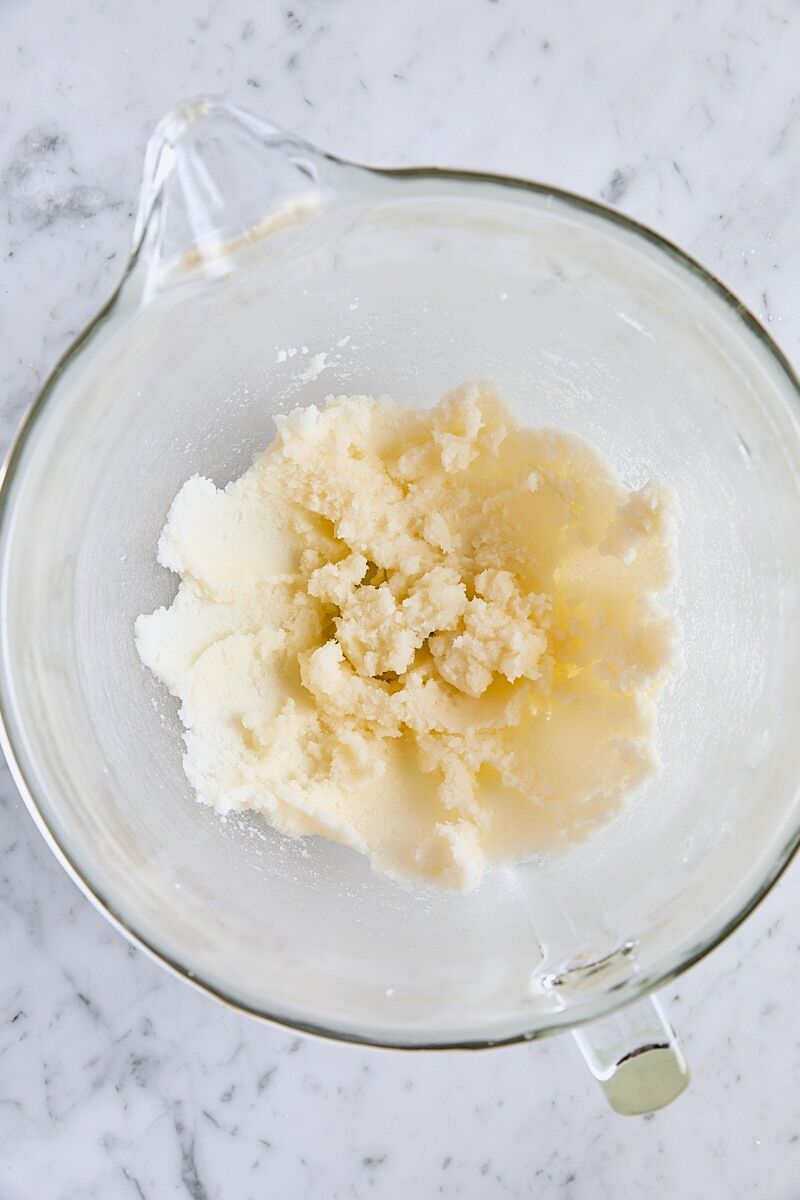 Butter and granulated sugar mixed together until light and fluffy