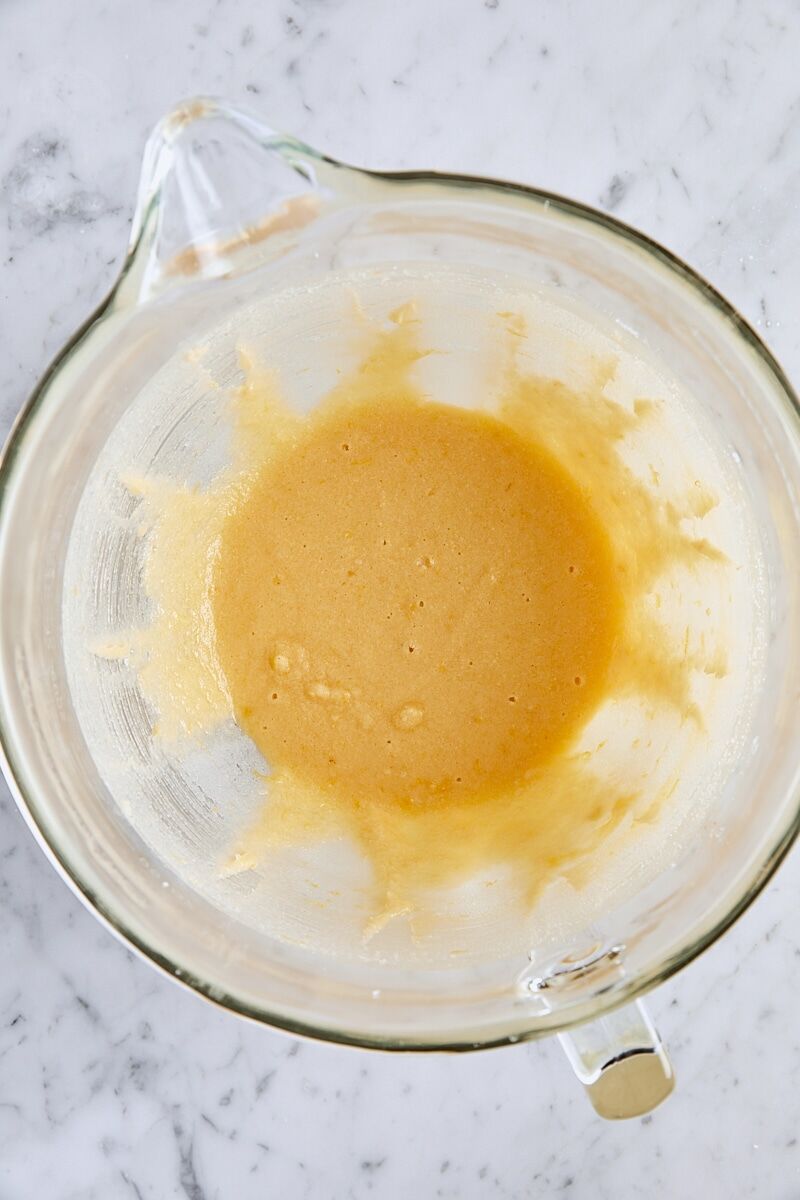 Eggs mixed into batter