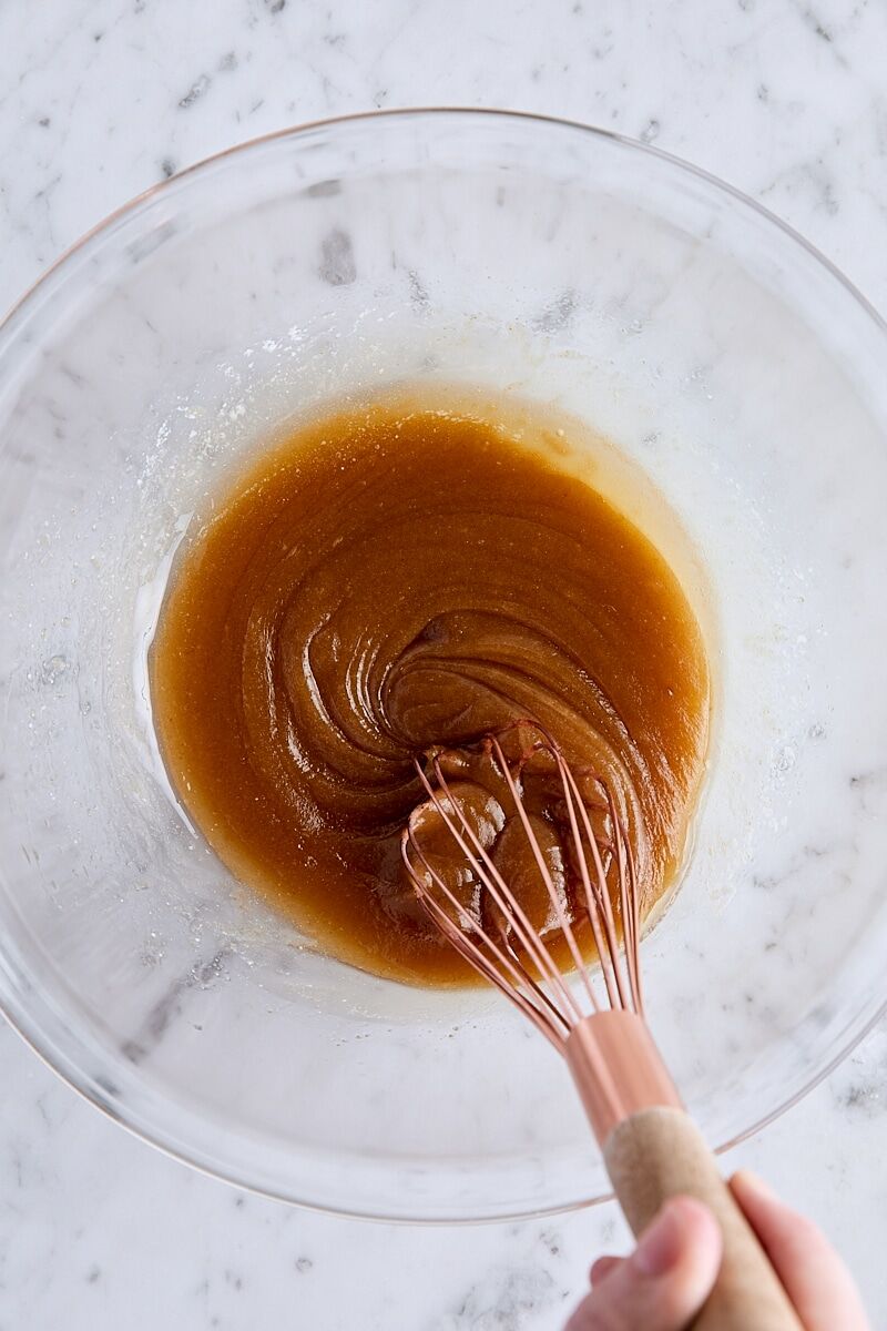 Melted butter mixture whisked together in large glass bowl