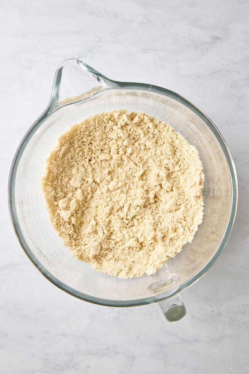 Butter mixed in until texture is sandy