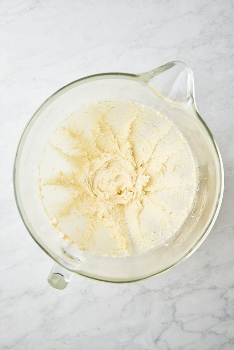 Butter and lemon-sugar mixed together until light and fluffy