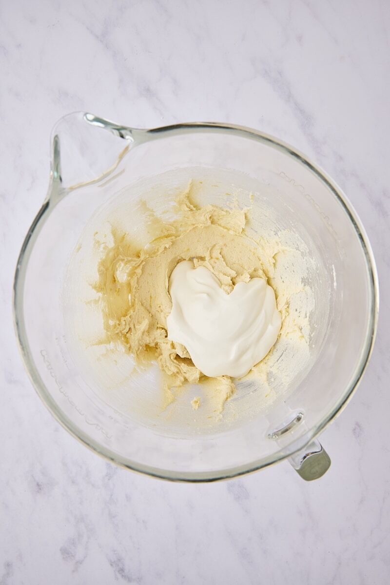 Sour cream added to muffin batter