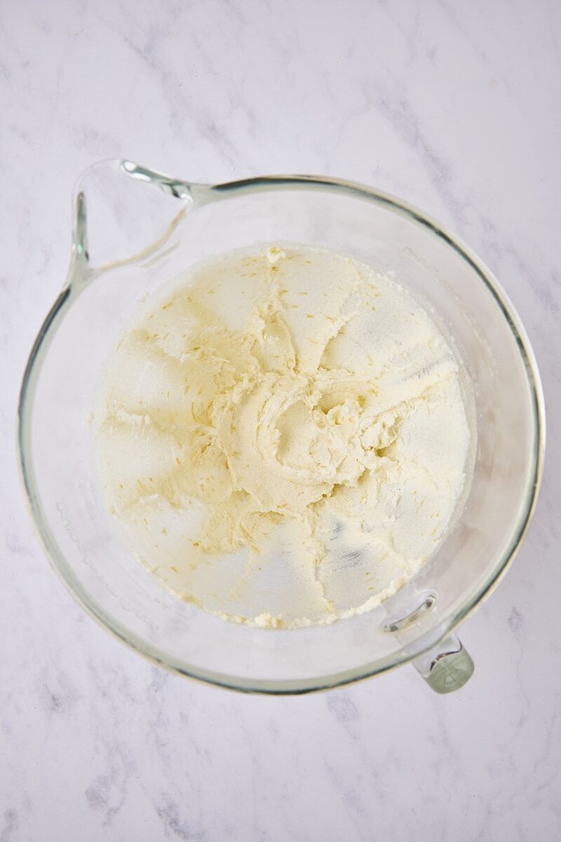 Butter and sugar mixed together until light and fluffy
