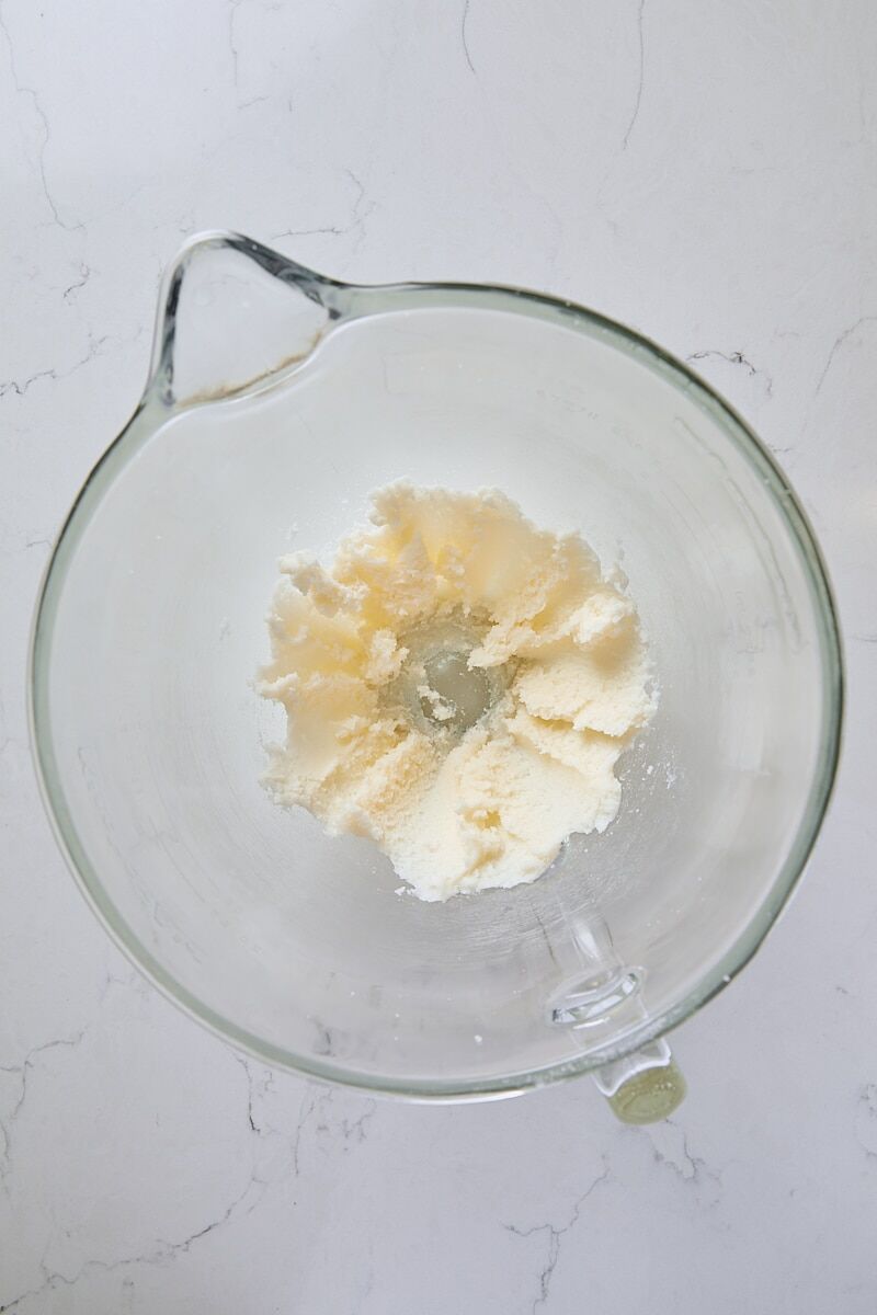 Butter and granulated sugar mixed together until light and fluffy