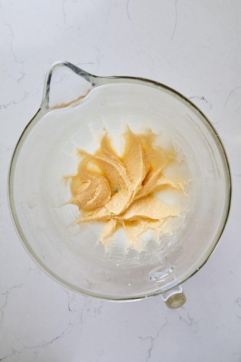 Egg and vanilla mixed into batter