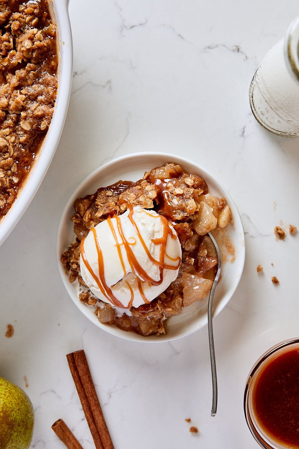 Oatmeal Pear Crisp with Caramel