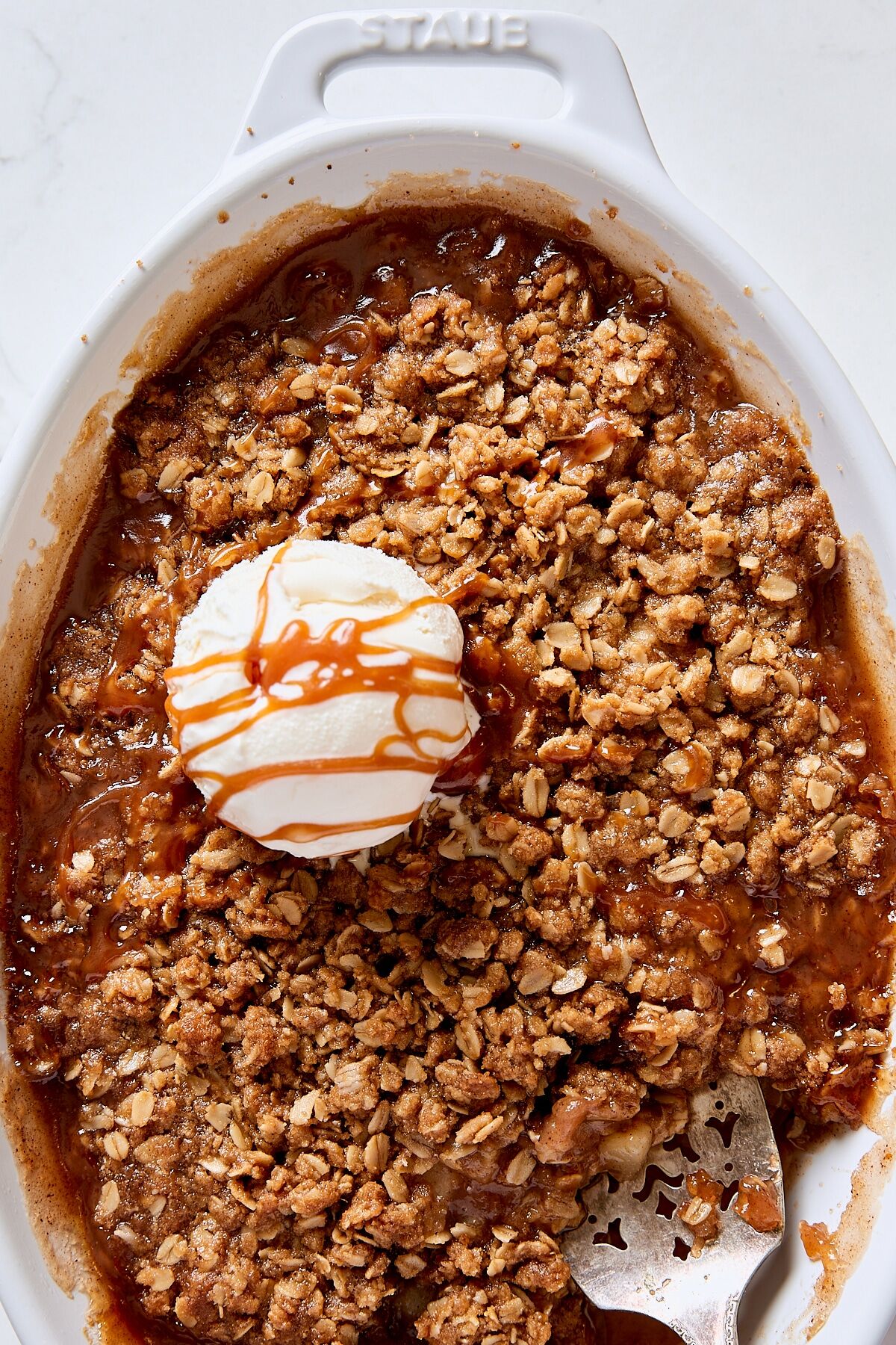 Oatmeal Pear Crisp with Caramel