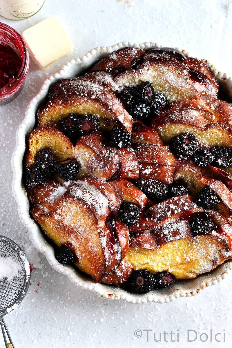 Baked Blackberry Mascarpone French Toast