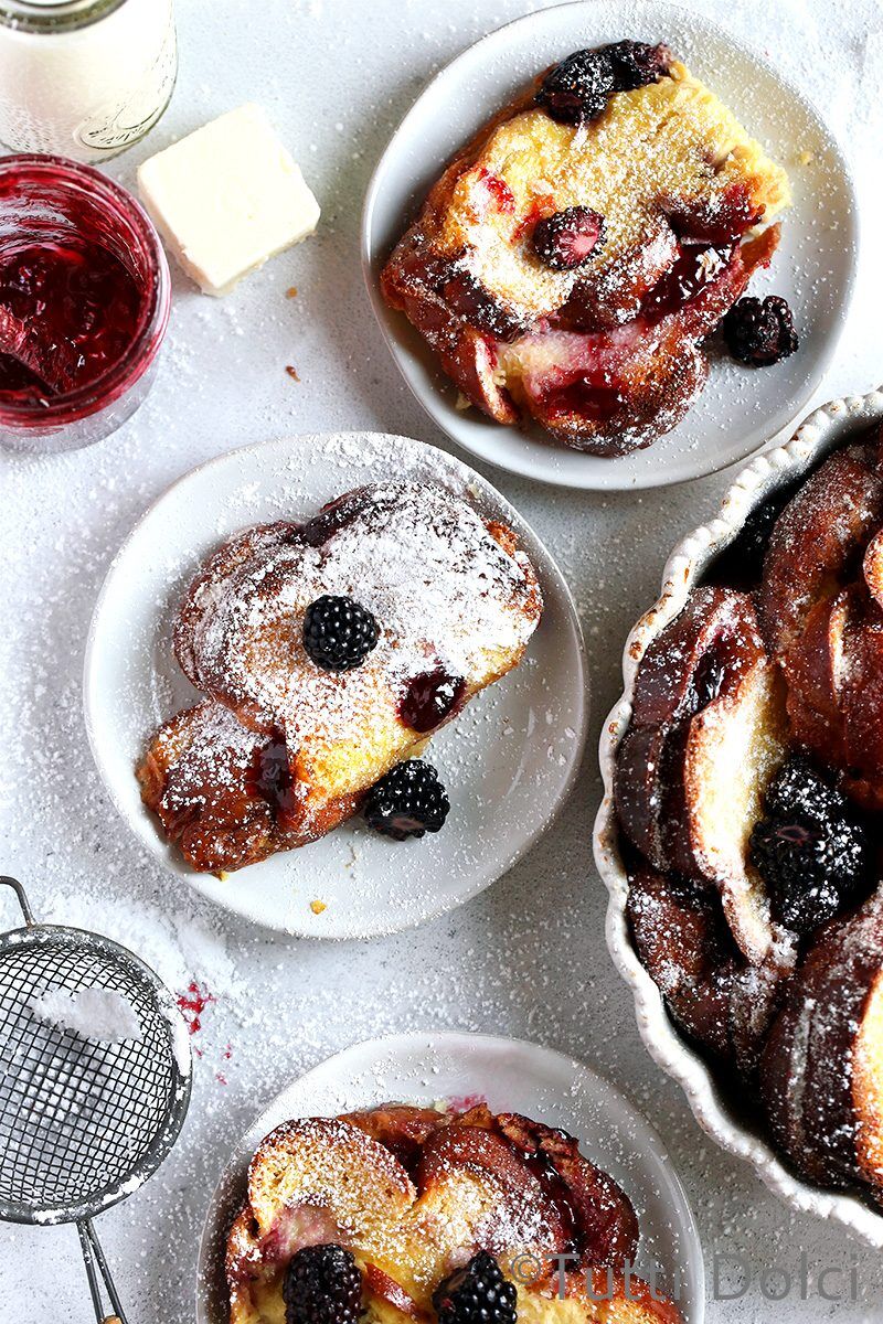 Baked Blackberry Mascarpone French Toast