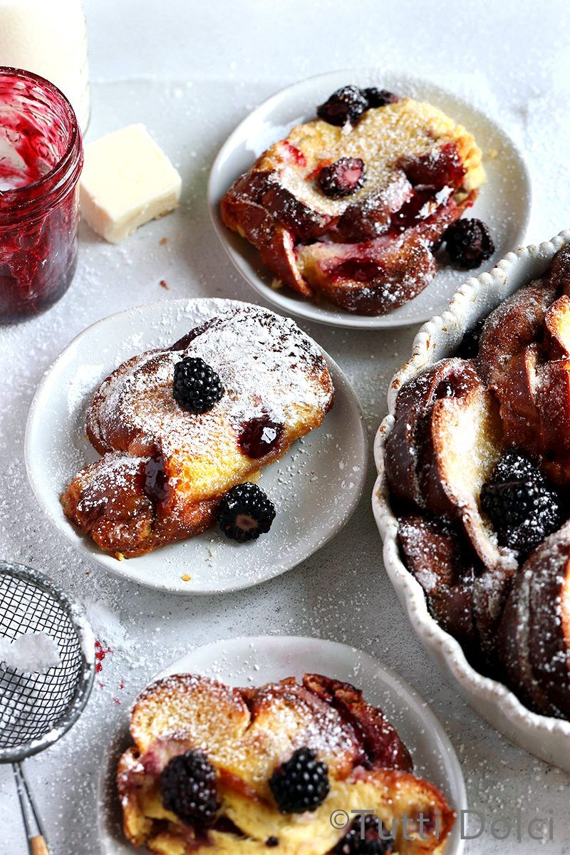 Baked Blackberry Mascarpone French Toast