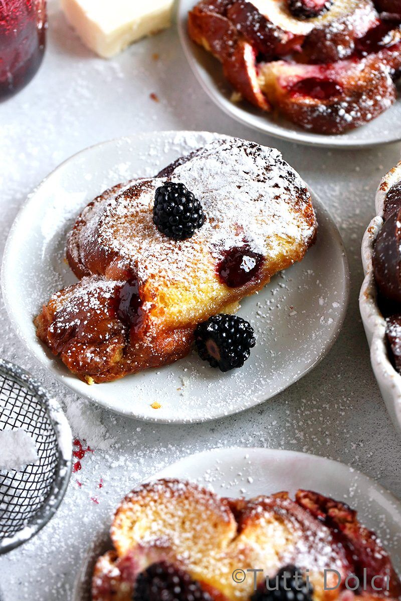 Baked Blackberry Mascarpone French Toast