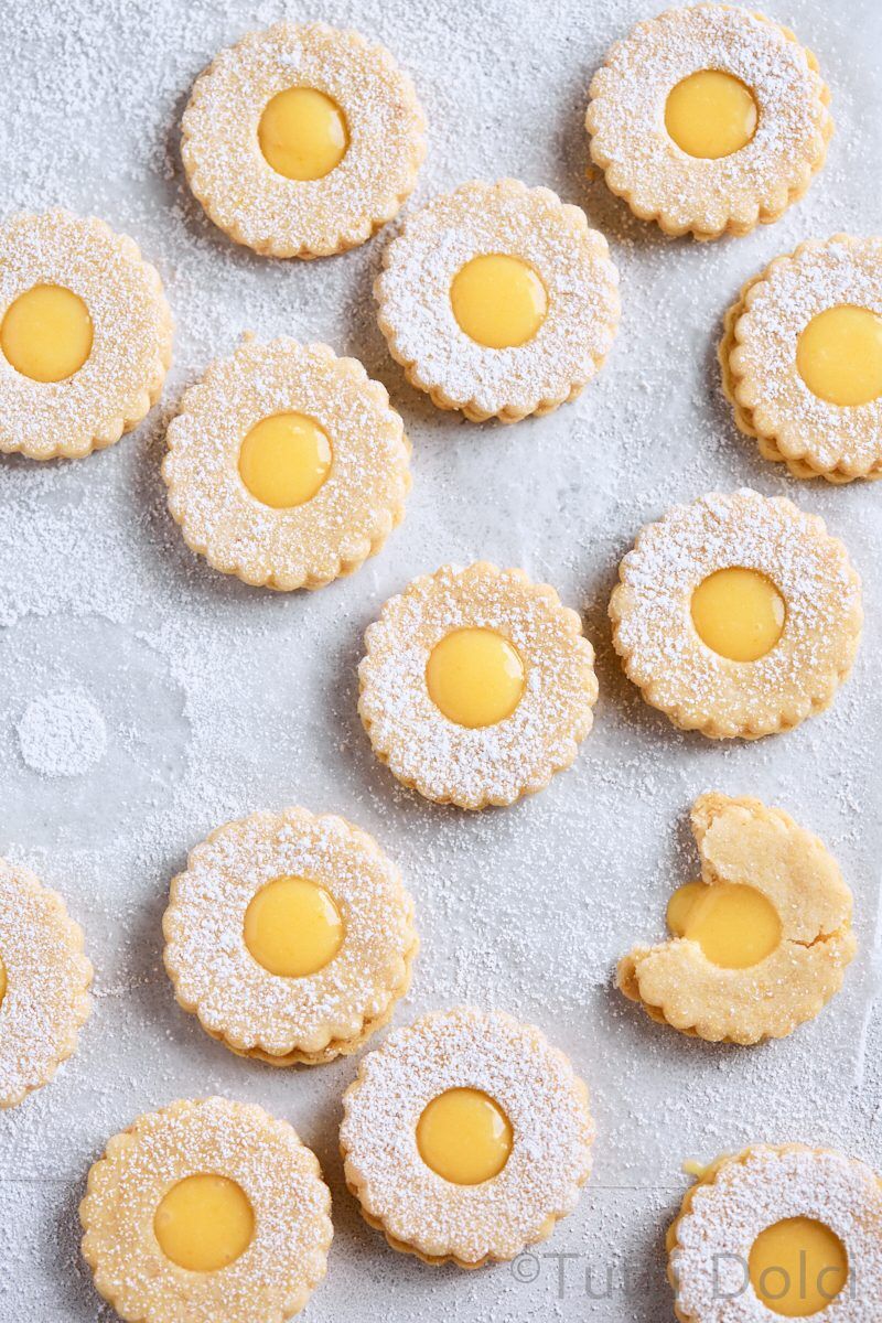 Citrus Curd Linzer Cookies