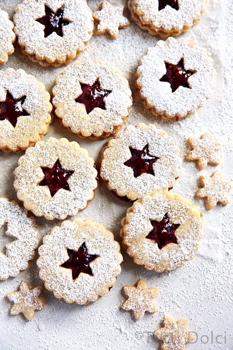 Raspberry Pecan Linzer Cookies
