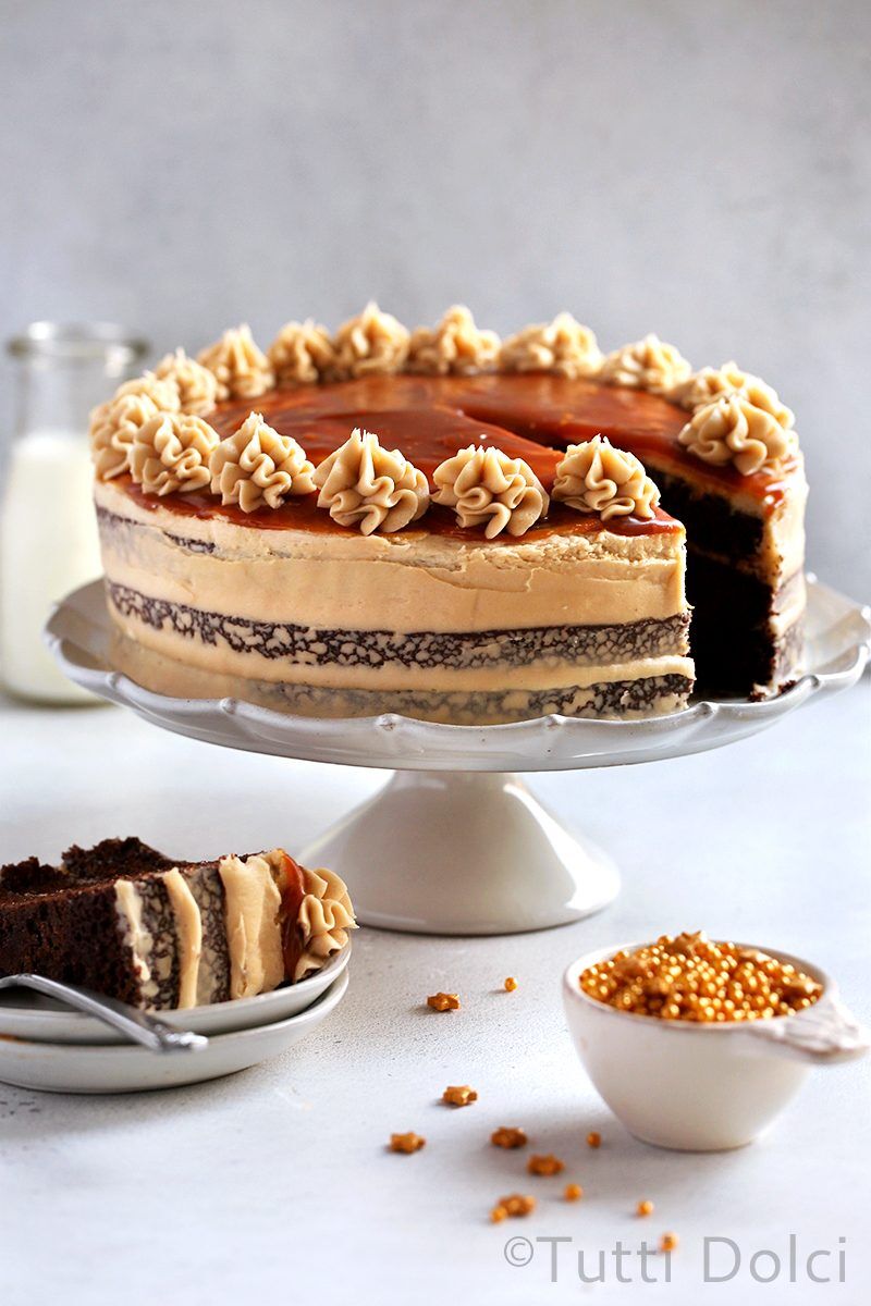 Salted Caramel Cappuccino Chocolate Cake