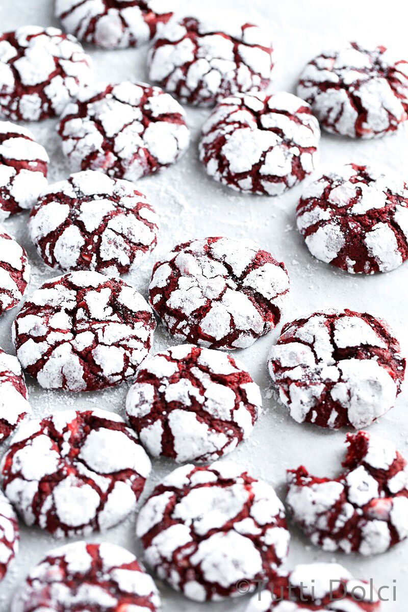 Red Velvet Crinkle Cookies