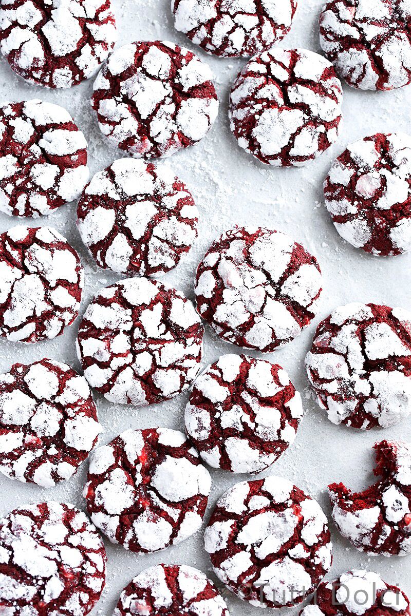 Red Velvet Crinkle Cookies