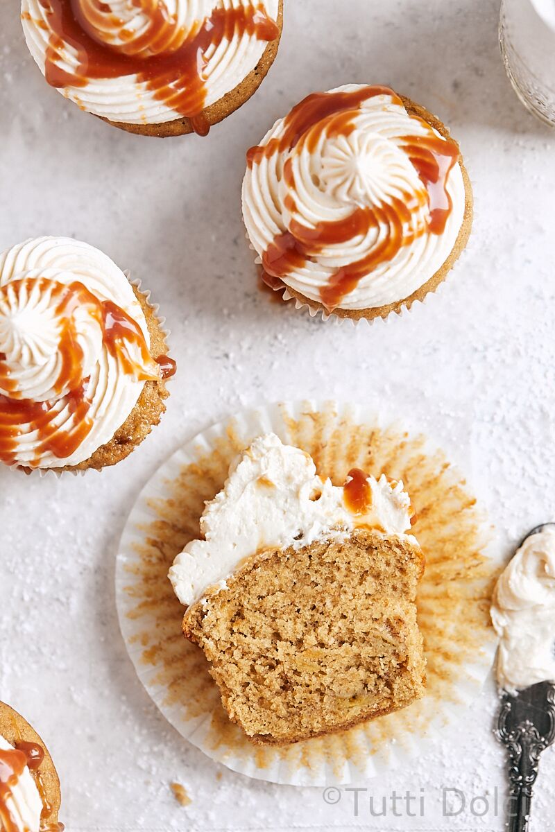 Salted Caramel Banana Cupcakes