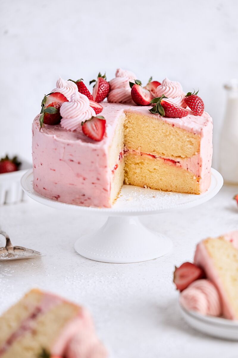 Strawberry Vanilla Layer Cake