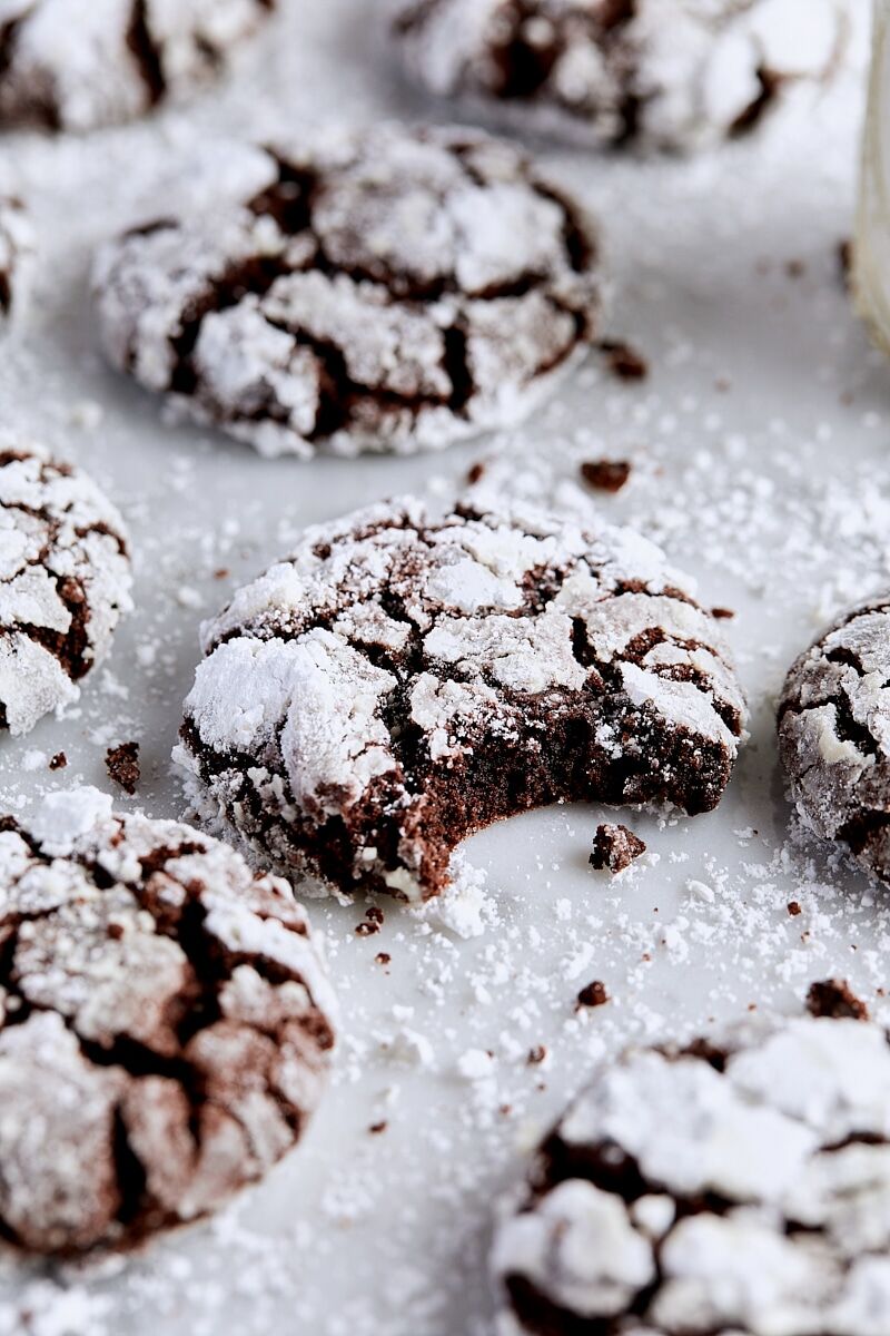 Dark Chocolate Crinkle Cookies