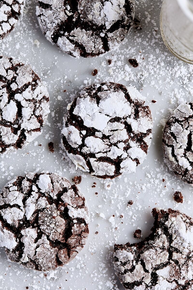 Dark Chocolate Crinkle Cookies