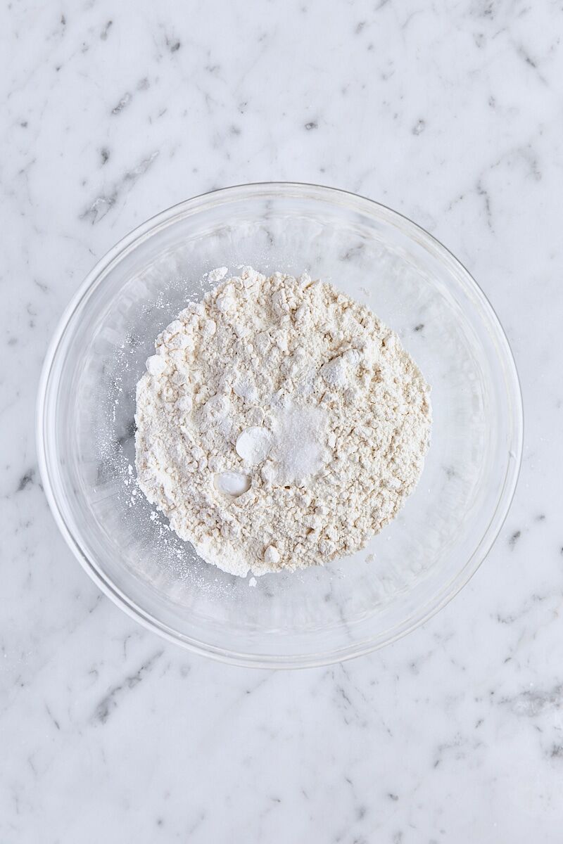 All-purpose flour, cornstarch, baking soda, and salt in small bowl