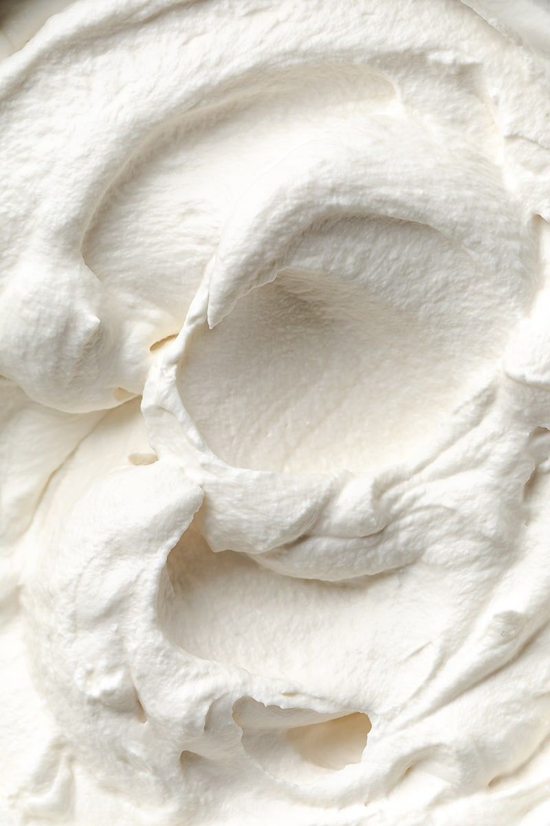Close up of homemade whipped cream