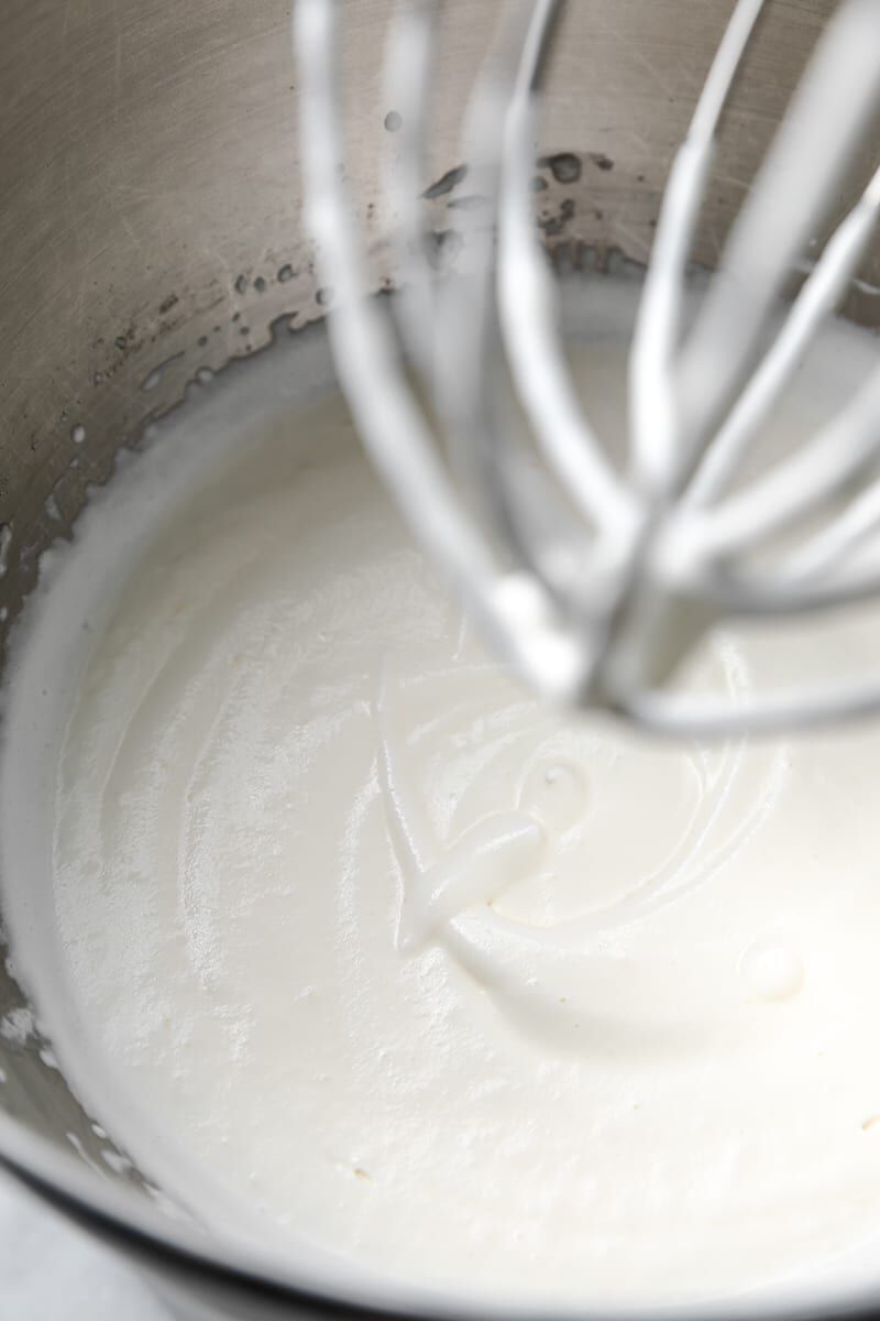 Heavy cream whipped with powdered sugar until thickened