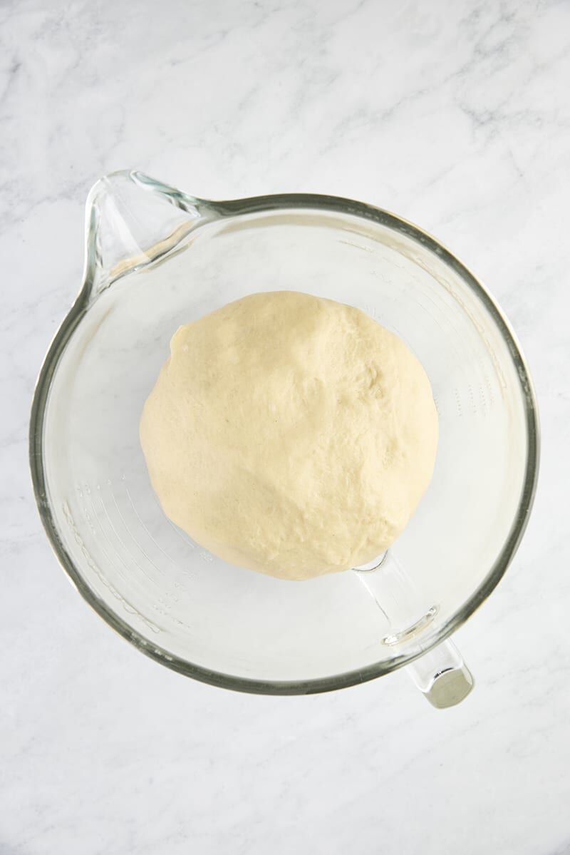 Dough doubled in size after rise