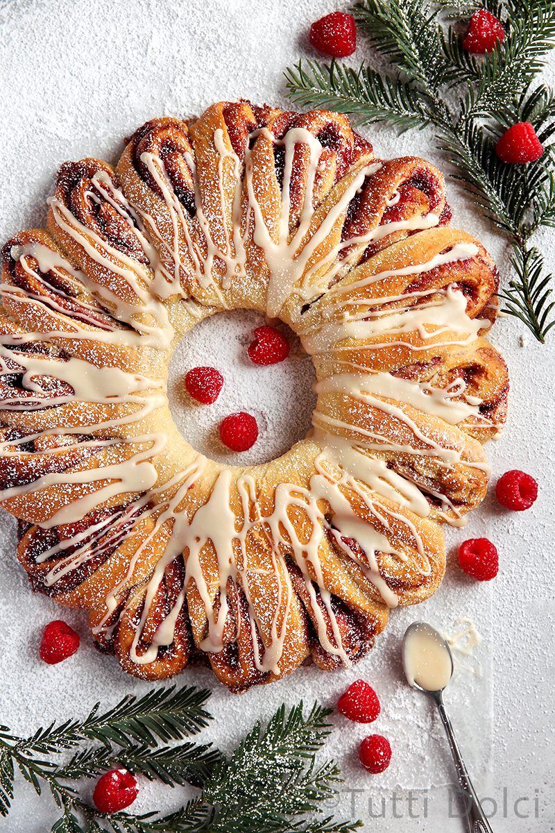 Raspberry Vanilla Wreath Bread