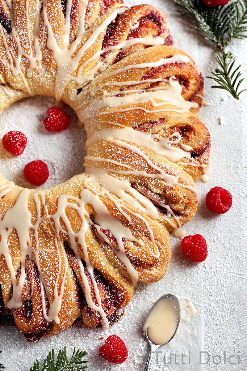 Raspberry Vanilla Wreath Bread